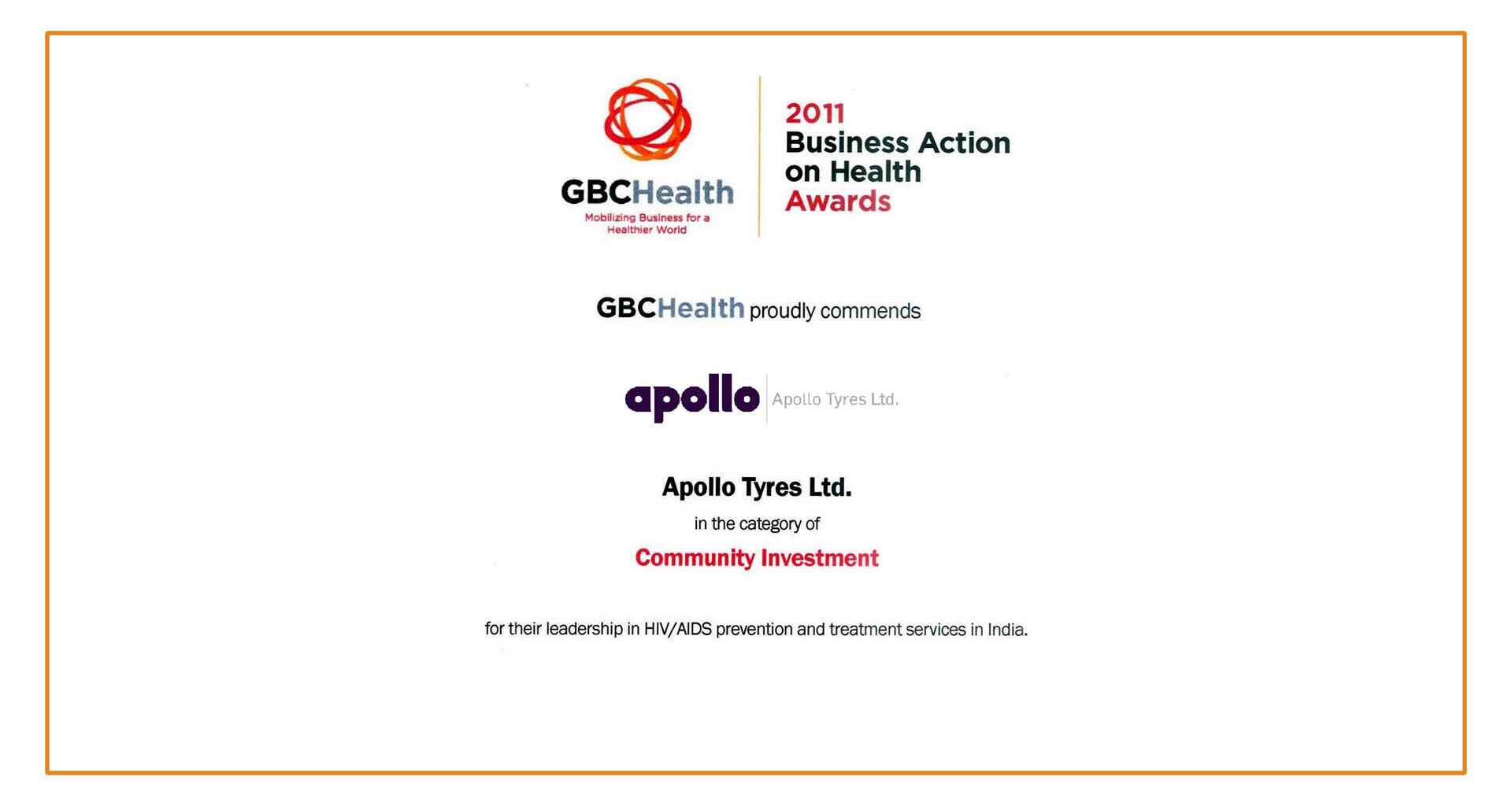 GBC Business Action on Health Awards 2011
